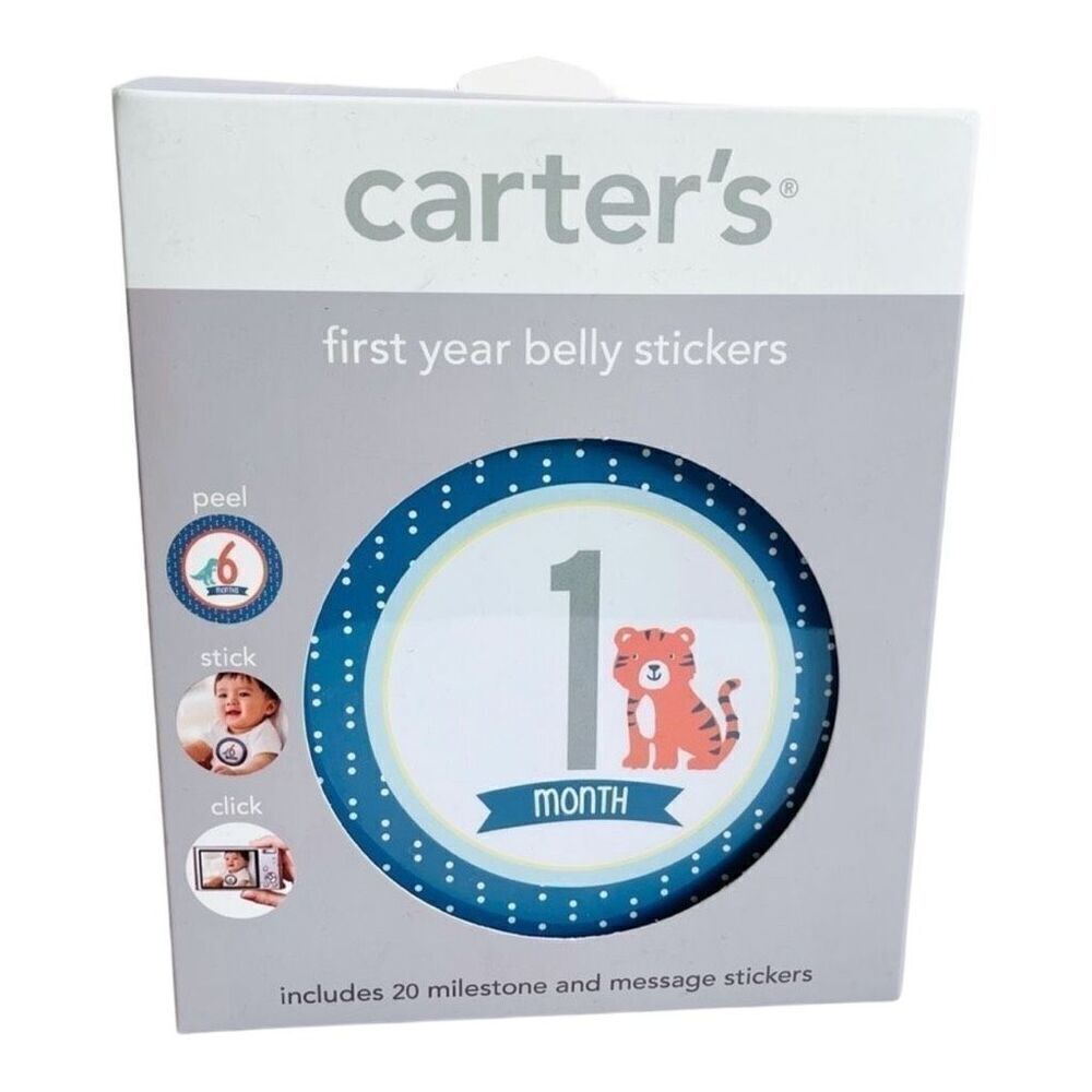 New Carters Baby Boys The First Year Monthly Milestone Photo Op Belly Stickers